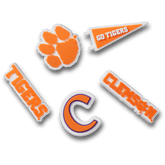 Crocs Clemson Univ 5 Pack Jibbitz™ charms Women|Men|Kids|Jibbitz™ Charms