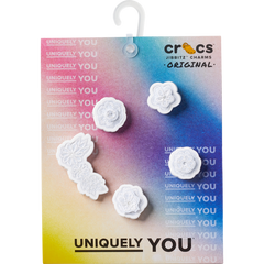 Crocs White Elegant Floral 5 Pack Jibbitz™ charms Women|Men|Jibbitz™ Charms