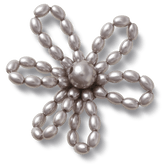 Crocs Grey Pearl Beaded Daisy Jibbitz™ charms Women|Men|Jibbitz™ Charms