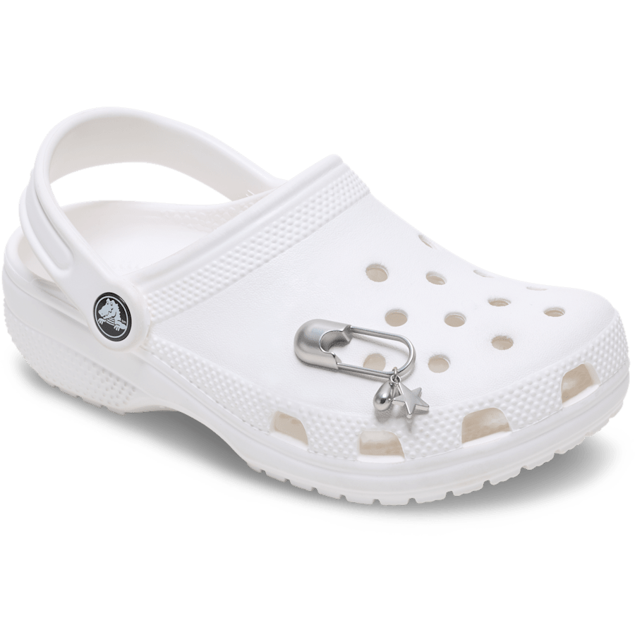 Women / Men Crocs - Silver Meta Safety Pin Jibbitz™ charms