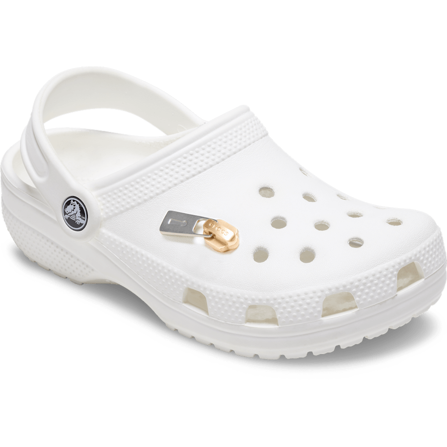 Women / Men Crocs - Gold and Silver Zipper Jibbitz™ charms