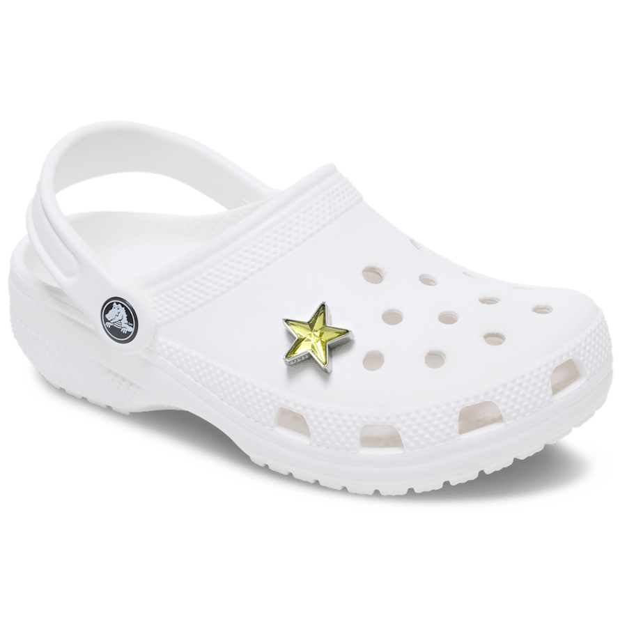 Women / Men Crocs - Silver and Green SMT Gem Star Jibbitz™ charms