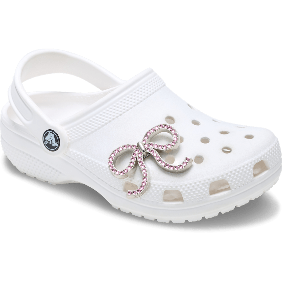 Women / Men Crocs - Pink Glittery Bow Jibbitz™ charms