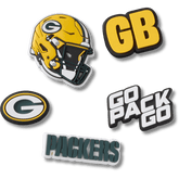 Crocs NFL Green Bay Packers 5 Pack Jibbitz Shoe Charm Women|Men|Jibbitz™ Charms