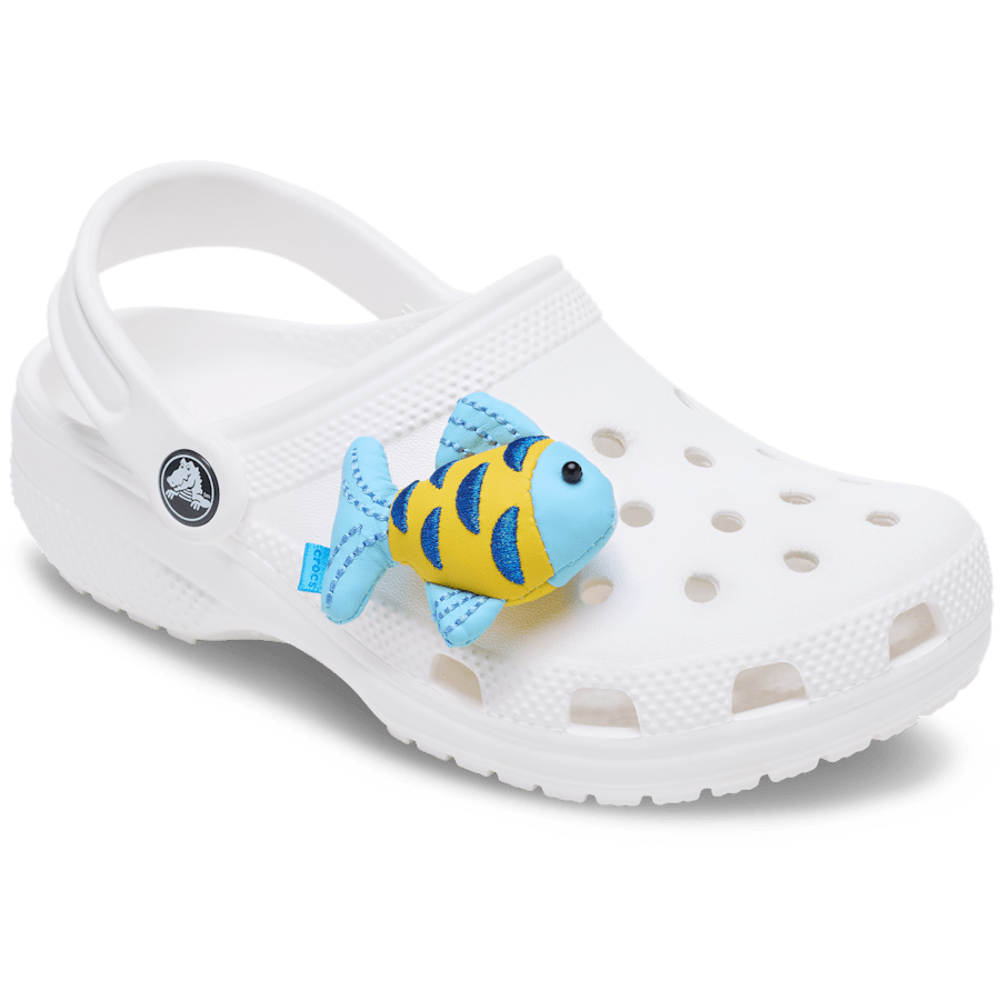 Women / Men Crocs - Blue and Gold Sparkle Fish Jibbitz™ charms