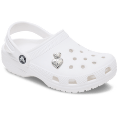 Crocs Silver Double Heart Jibbitz™ charms Women|Men