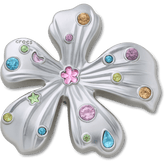 Crocs Silver Meta Gem Flower Jibbitz™ charms Women|Men