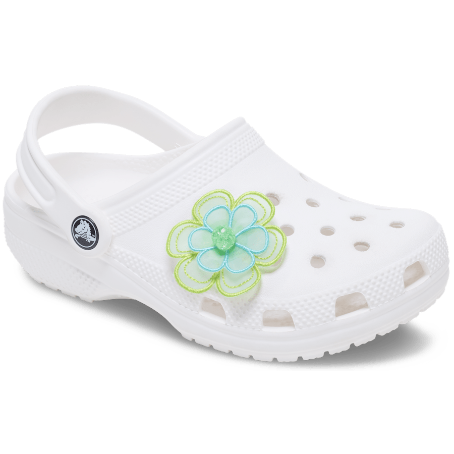 Women / Men Crocs - Green Mesh Flower Jibbitz™ charms
