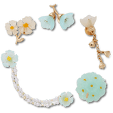 Crocs Blue Dainty Floral 5 Pack Jibbitz™ charms Women|Men|Jibbitz™ Charms