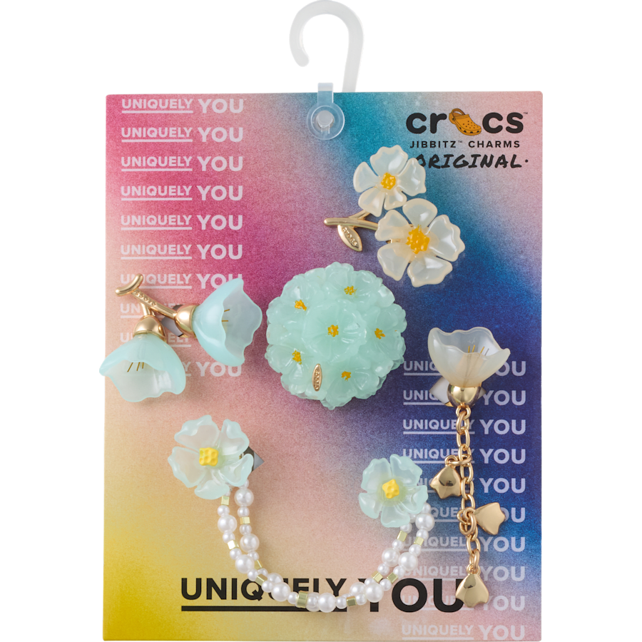 Women / Men Crocs - Blue Dainty Floral 5 Pack Jibbitz™ charms