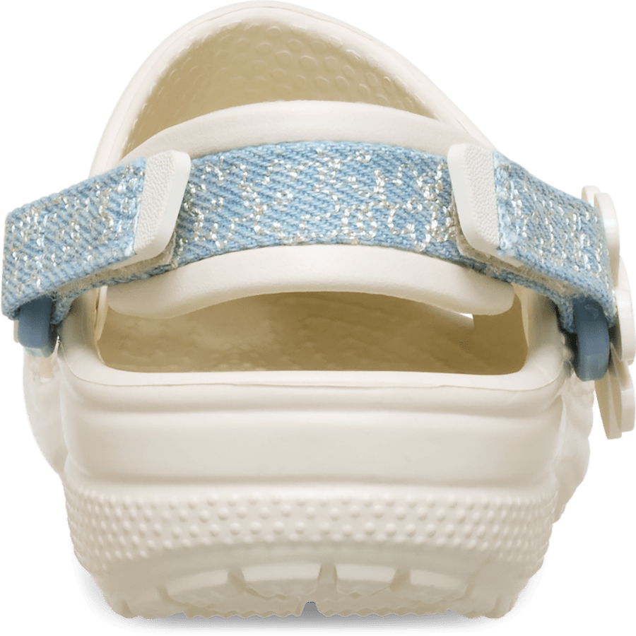 Kids Crocs - Toddler Classic Denim Flower Adjustable Backstrap Clog