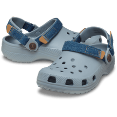 Crocs Kids' Classic Denim Adjustable Backstrap Clog Kids