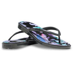 Crocs Miami Round Toe Dark Floral Flip Women