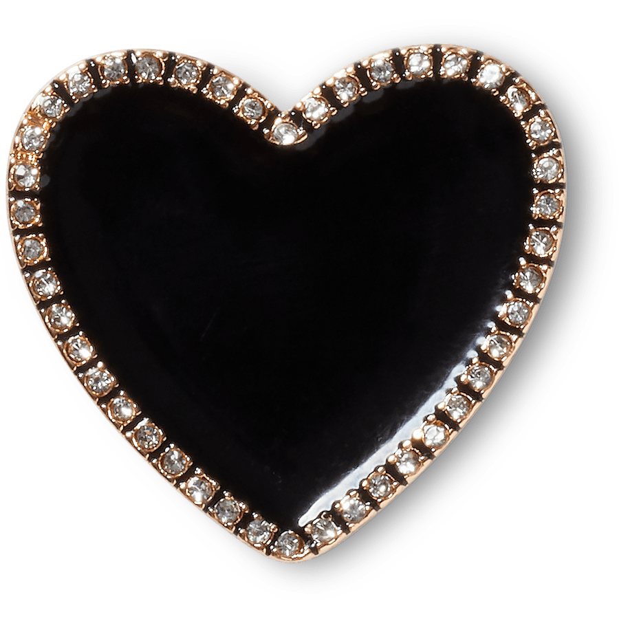 Women / Men Crocs - Black Heart with Gold Outline Jibbitz™ charms
