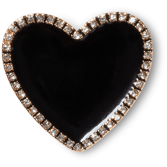 Women / Men Crocs - Black Heart with Gold Outline Jibbitz™ charms