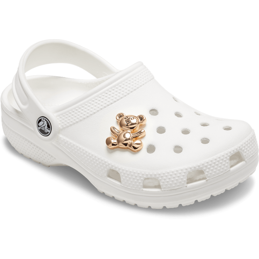 Women / Men Crocs - Gold Teddy Bear Jibbitz Shoe Charm