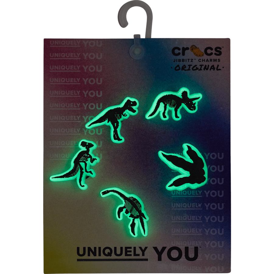 Women / Men Crocs - Glow In The Dark Dino 5 Pack Jibbitz Shoe Charm