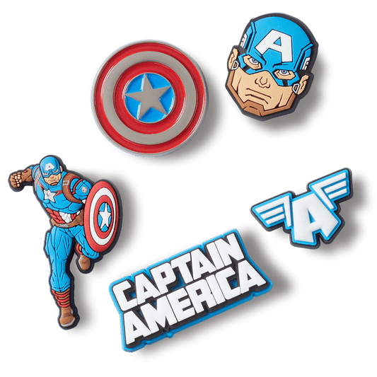 Women / Men / Kids Crocs - Captain America 5 Pack Jibbitz™ charms