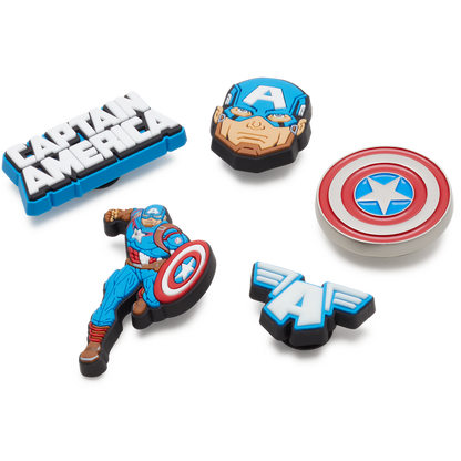 Women / Men / Kids Crocs - Captain America 5 Pack Jibbitz™ charms