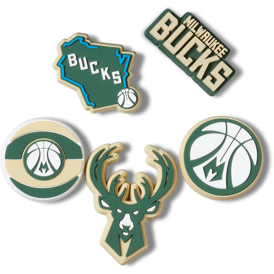 Women / Men Crocs - NBA Milwaukee Bucks 5 Pack Jibbitz™ charms