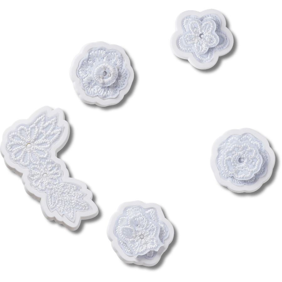 Women / Men Crocs - White Elegant Floral 5 Pack Jibbitz™ charms