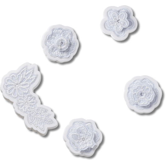 Women / Men Crocs - White Elegant Floral 5 Pack Jibbitz™ charms