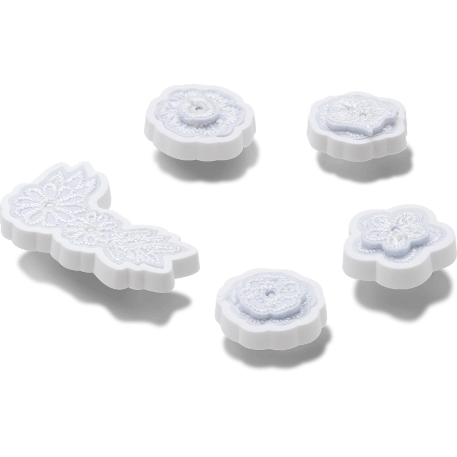 Women / Men Crocs - White Elegant Floral 5 Pack Jibbitz™ charms