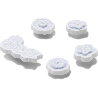 Women / Men Crocs - White Elegant Floral 5 Pack Jibbitz™ charms