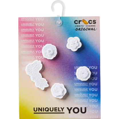 Women / Men Crocs - White Elegant Floral 5 Pack Jibbitz™ charms