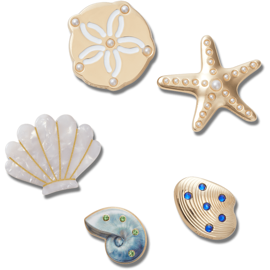 Women / Men Crocs - Gold Seashell 5 Pack Jibbitz™ charms