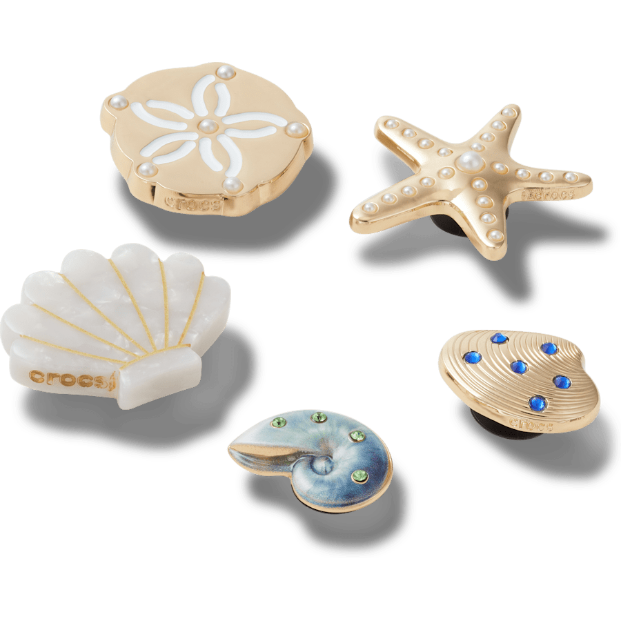 Women / Men Crocs - Gold Seashell 5 Pack Jibbitz™ charms