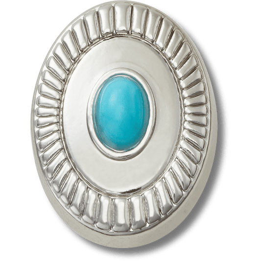 Women / Men Crocs - Silver Turquoise Emblem Jibbitz™ charms