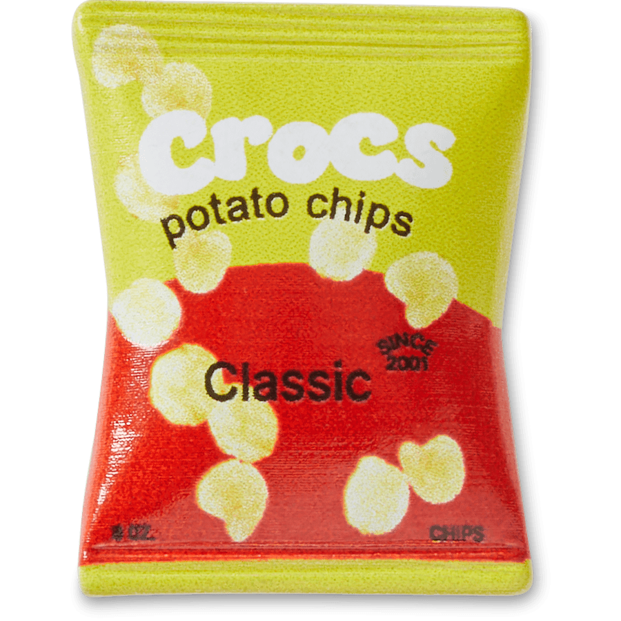 Women / Men Crocs - Yellow Red Chip Bag Jibbitz™ charms
