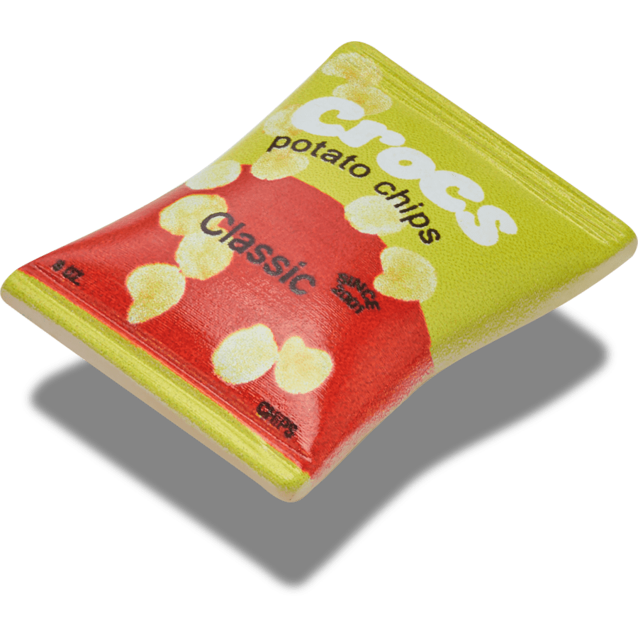 Women / Men Crocs - Yellow Red Chip Bag Jibbitz™ charms