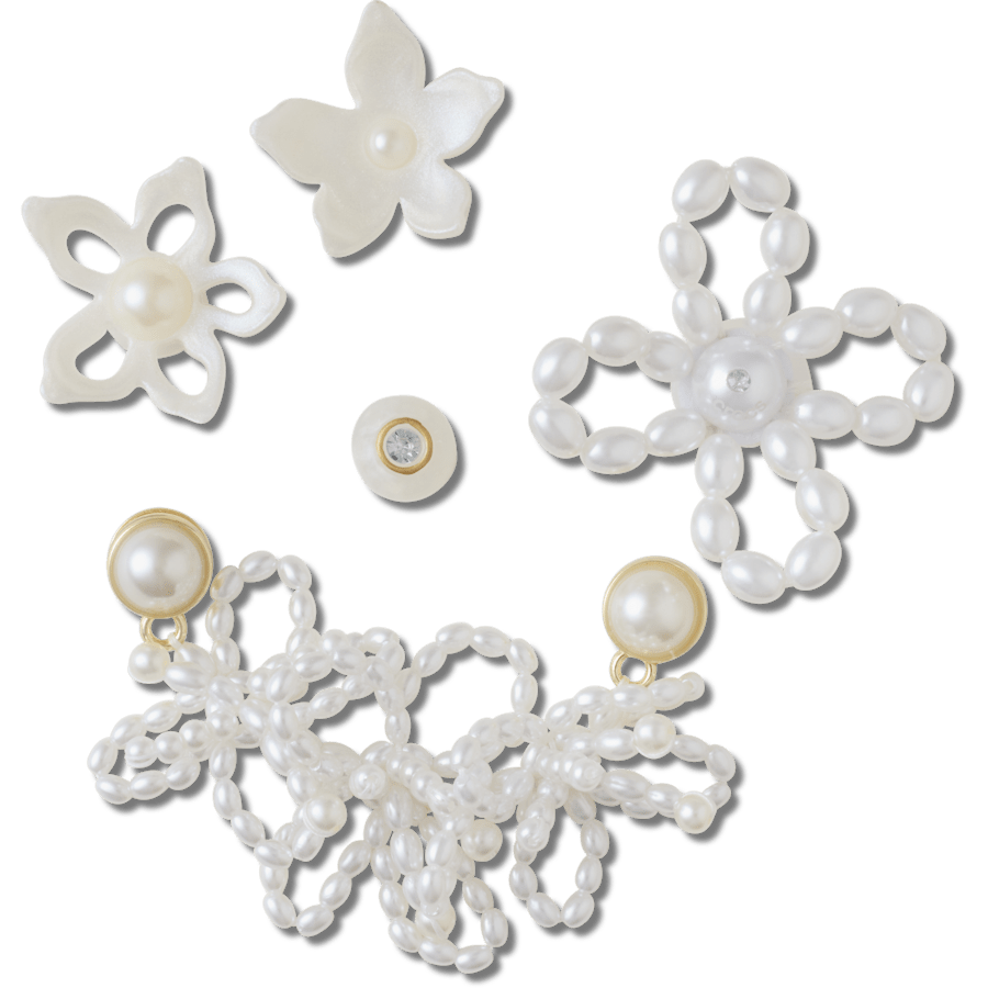 Women / Men Crocs - White Pearl Beaded 5 Pack Jibbitz™ charms
