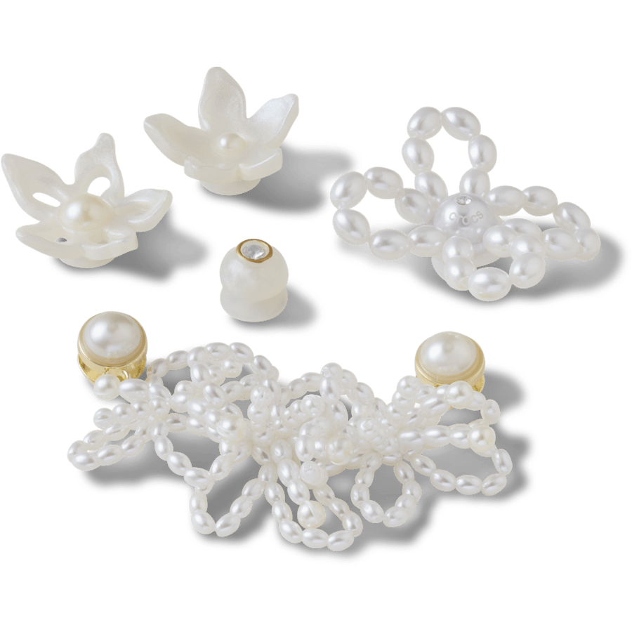 Women / Men Crocs - White Pearl Beaded 5 Pack Jibbitz™ charms