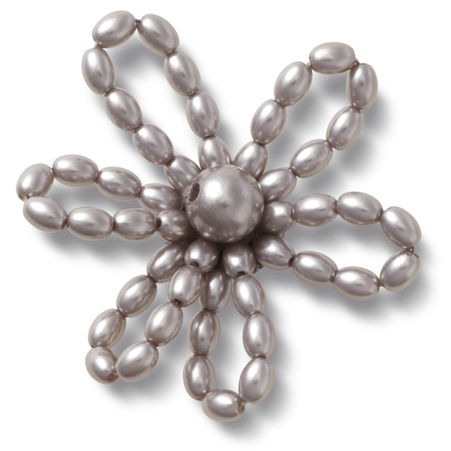 Women / Men Crocs - Grey Pearl Beaded Daisy Jibbitz™ charms
