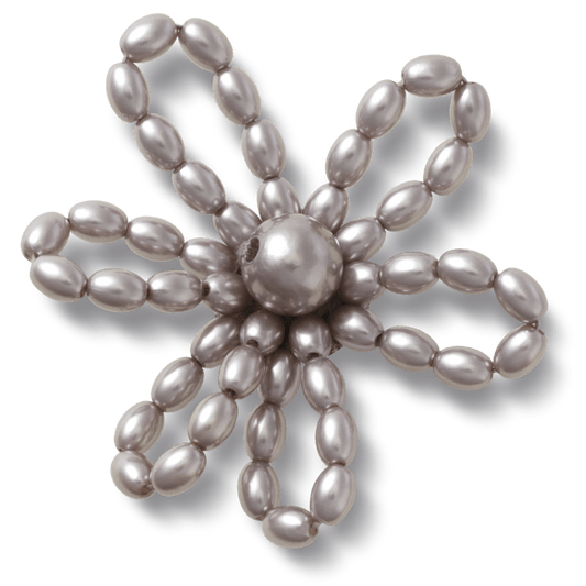 Women / Men Crocs - Grey Pearl Beaded Daisy Jibbitz™ charms