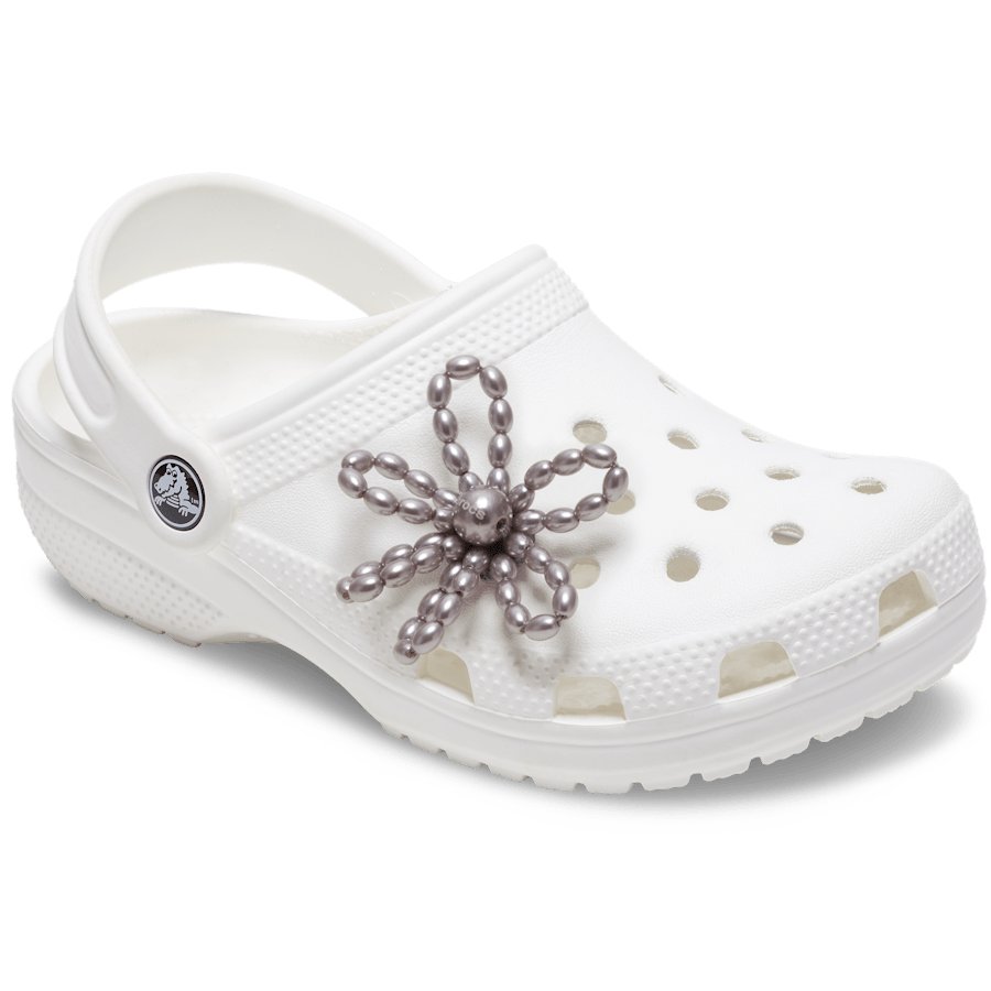 Women / Men Crocs - Grey Pearl Beaded Daisy Jibbitz™ charms