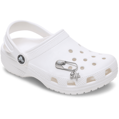 Women / Men Crocs - Silver Meta Safety Pin Jibbitz™ charms