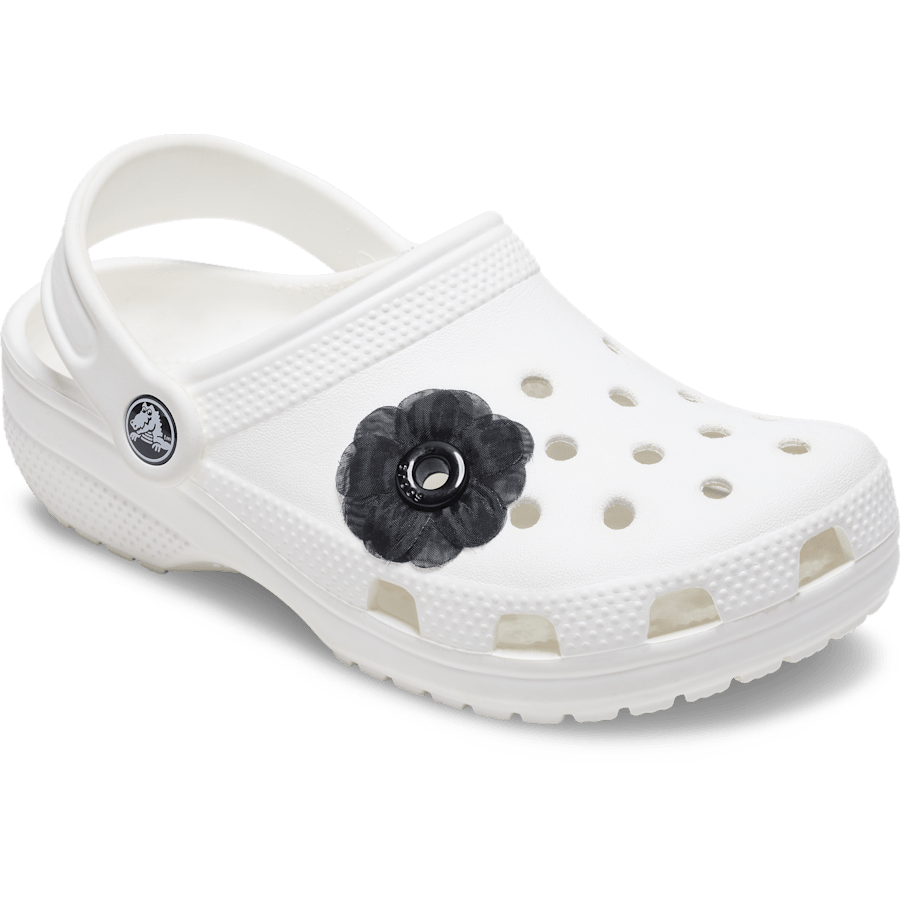 Women / Men Crocs - Black Chiffon Grommet Jibbitz™ charms