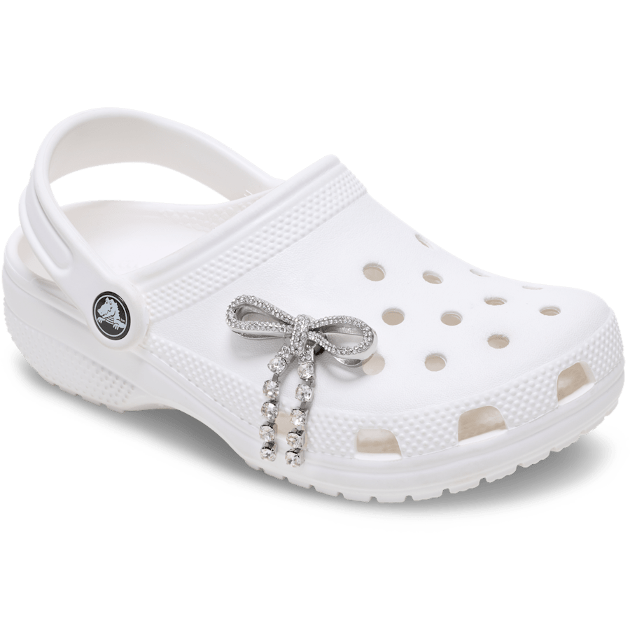 Women / Men Crocs - Silver Gem Bow Jibbitz™ charms