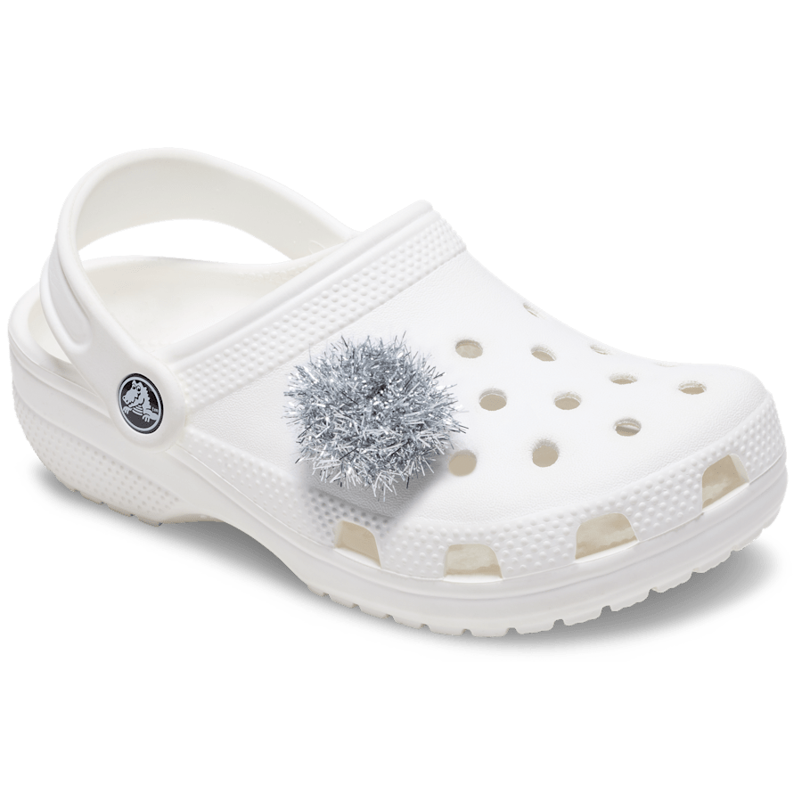 Women / Men Crocs - Silver Tinsel Pom Jibbitz™ charms