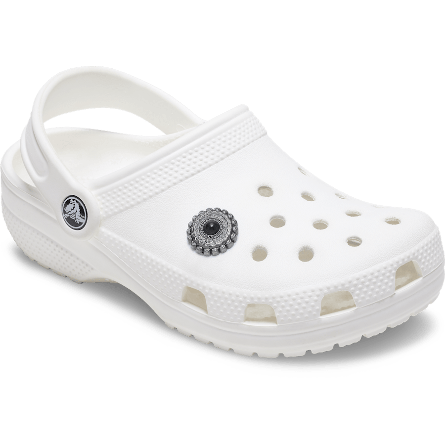 Women / Men Crocs - Silver and Black Emblem Jibbitz™ charms