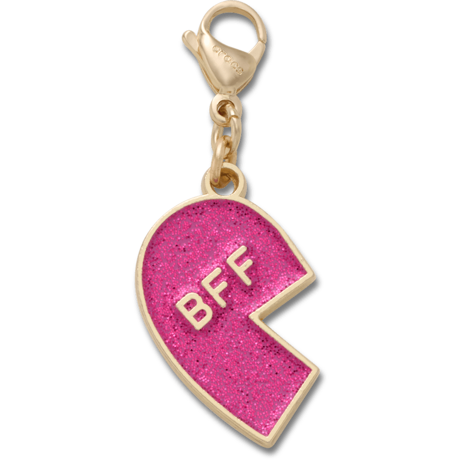Women / Men / Kids Crocs - Pink Glitter BFF Charm Left Jibbitz Shoe Charm