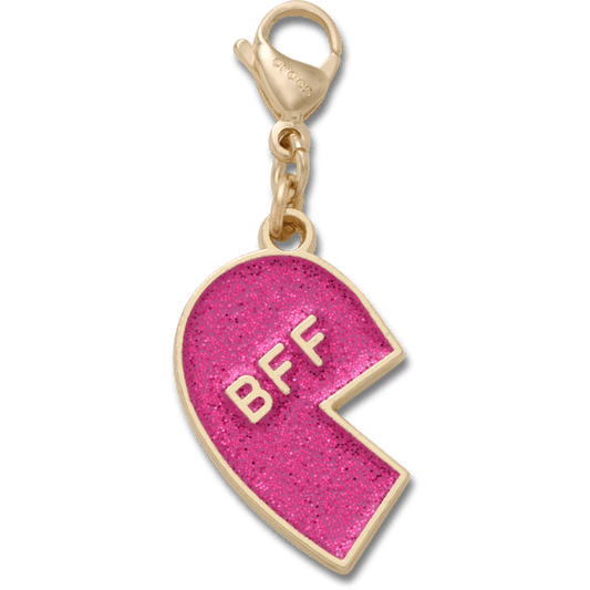 Women / Men / Kids Crocs - Pink Glitter BFF Charm Left Jibbitz Shoe Charm