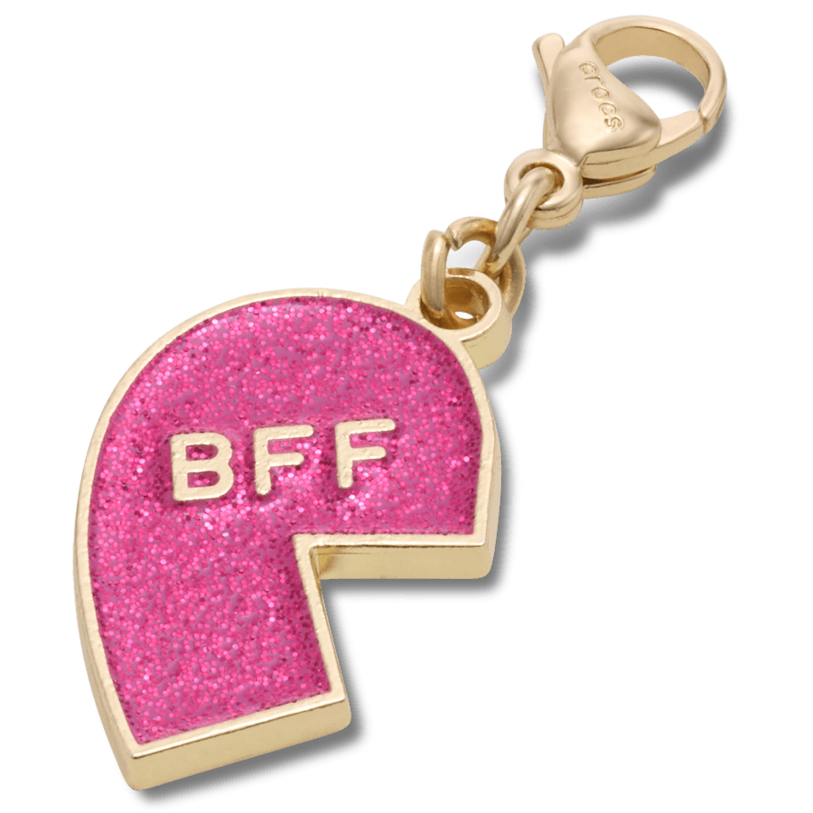 Women / Men / Kids Crocs - Pink Glitter BFF Charm Left Jibbitz Shoe Charm