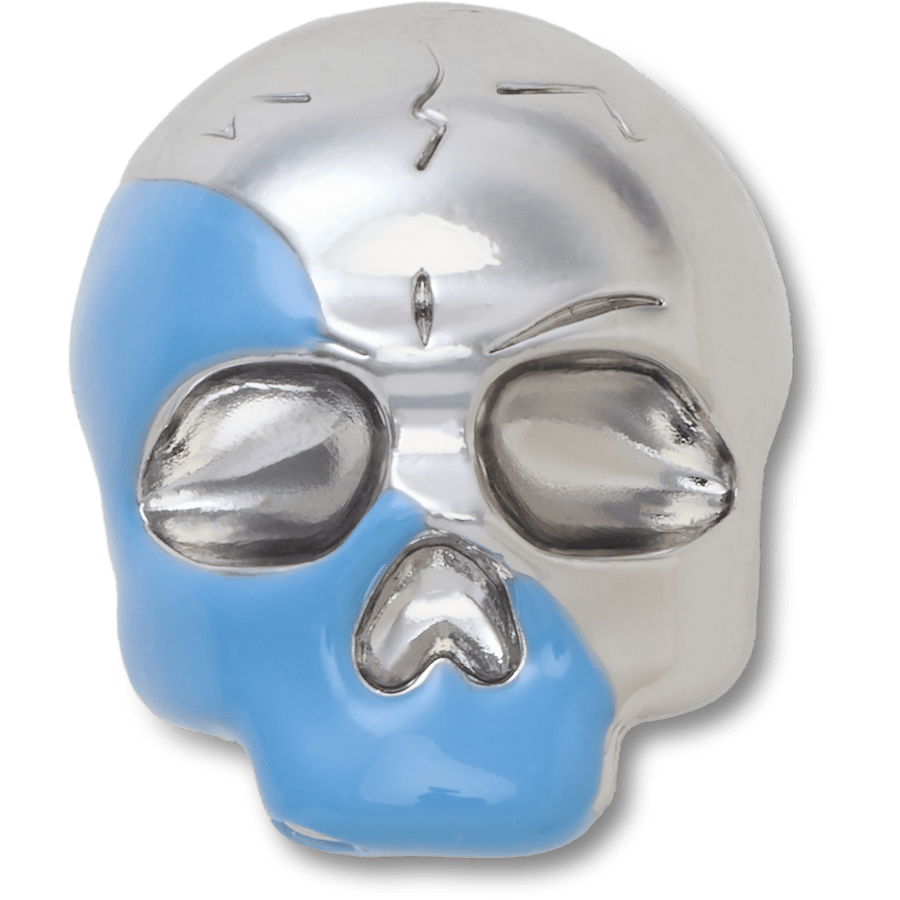 Women / Men Crocs - Silver and Blue Enamel Skull Jibbitz™ charms