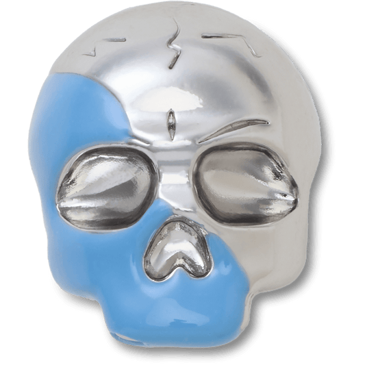 Women / Men Crocs - Silver and Blue Enamel Skull Jibbitz™ charms