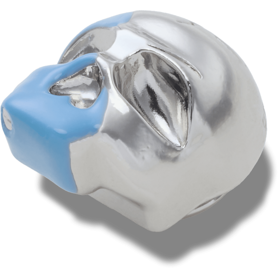 Women / Men Crocs - Silver and Blue Enamel Skull Jibbitz™ charms